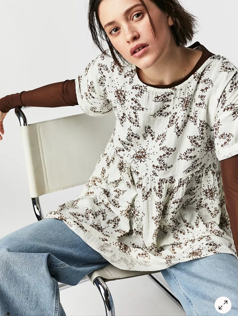Free People Belezza Printed Babydoll Dress